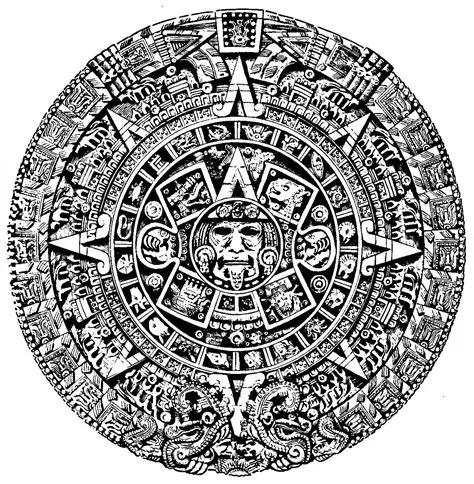 Aztekische Sonnenscheibe Gravurvorlage in 3415 Hasle-Rüegsau